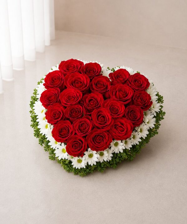 Heart Shaped Rose Table Arrangement