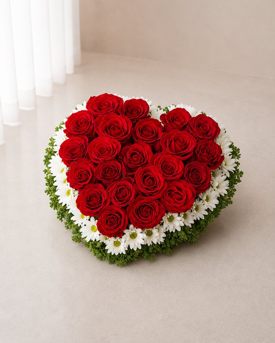 Heart Shaped Rose Table Arrangement