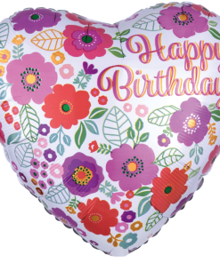 Happy Birthday Floral Print Balloon