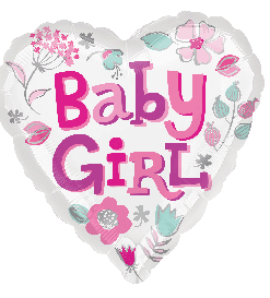 Baby Girl Heart Shaped Balloon