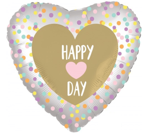 Happy Heart Day Heart Shaped Balloon
