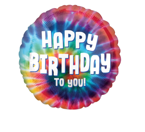 Happy Birthday To You Tie Dye Balloon
