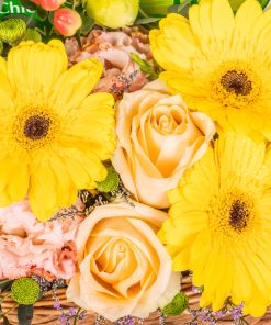 wellness hamper close up by farm florist