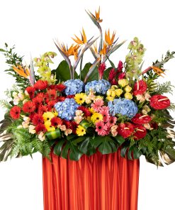 Overflowing Abundance grand opening flower stands by farmflorist