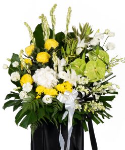 Loving memory condolence flower stand by farmflorist