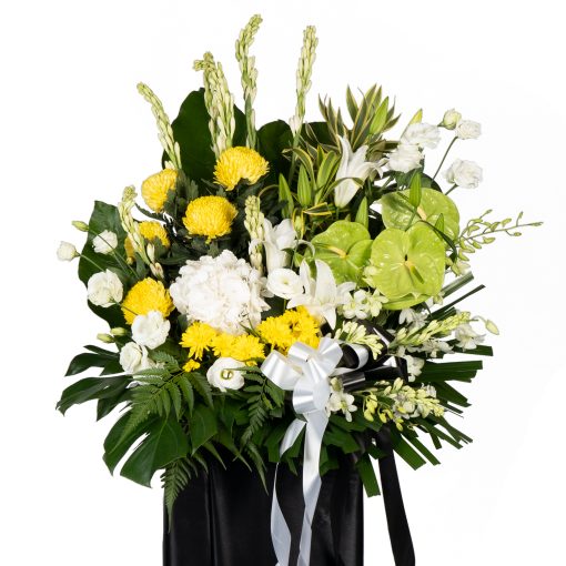 Loving memory condolence flower stand by farmflorist