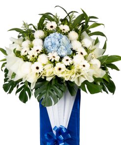 Thoughts and Prayer condolence flower stand by farmflorist