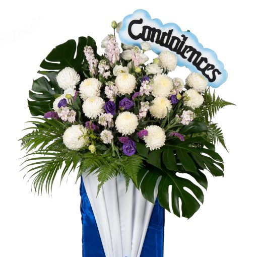 Always in my memory condolence flower stand by farmflorist
