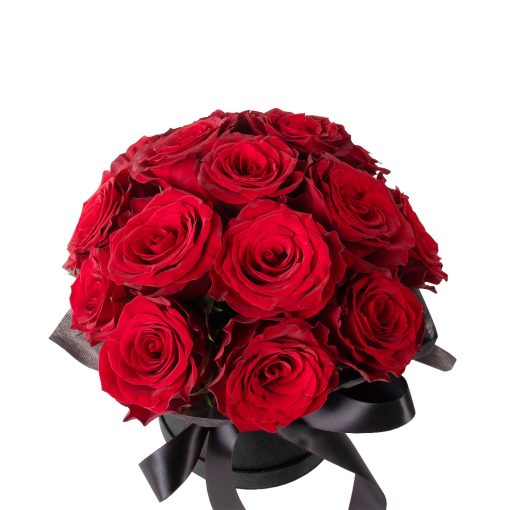 Sonata - 15 Red Roses in Round Basket - Image 3