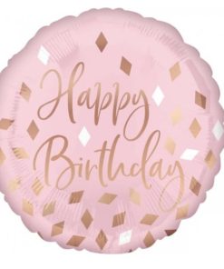Happy Birthday Gems Print Round Shaped Balloon