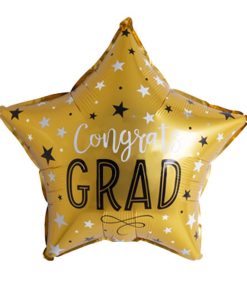Congrats Grad Gold Star Balloon