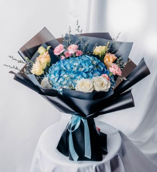Harmony of Blue Gems Bouquet - Image 3