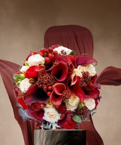 Burgundy and Gold Themed: Radiant Romance Bridal Bouquet