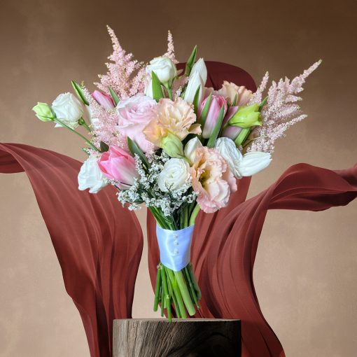 Whimsical Whispers: Blush and Ivory Themed: Blush Petal Cascade Bridal Bouquet