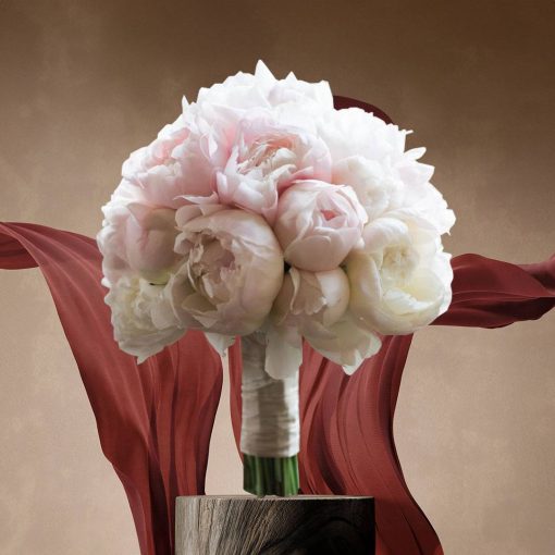Whimsical Whispers: Blush and Ivory Themed: Blush Petal Cascade Bridal Bouquet - Image 4