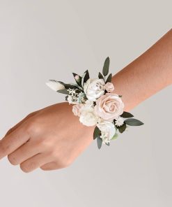 Whimsical Whispers: Blush and Ivory Wrist Corsage