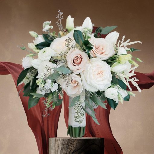 Whimsical Whispers: Blush and Ivory Themed: Ivory Whisper Bridal Bouquet