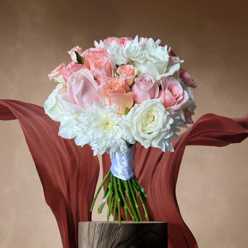 Whimsical Whispers: Blush and Ivory Themed: Romantic Blush Bloom Bridal Bouquet