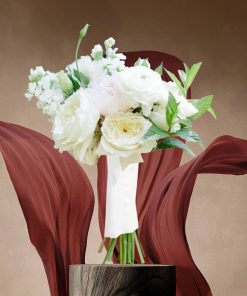 Mystical Meadows: White and Green Themed Bridesmaid Bouquet