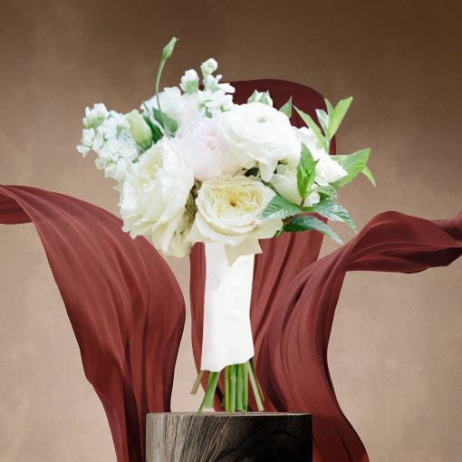 Mystical Meadows: White and Green Themed Bridesmaid Bouquet