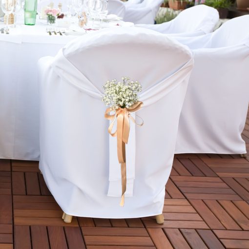 Whimsical Whispers: Blush and Ivory Bridal Themed Wedding Chair Posy - Image 7