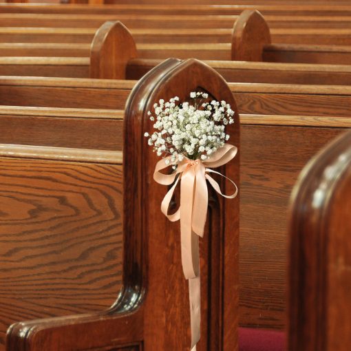 Whimsical Whispers: Blush and Ivory Themed Wedding Pew - Image 7