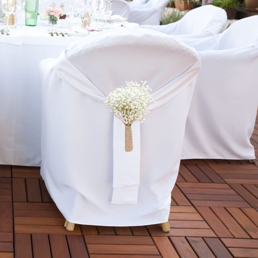 Mystical Meadows: White and Green Bridal Themed Wedding Chair Posy - Image 3