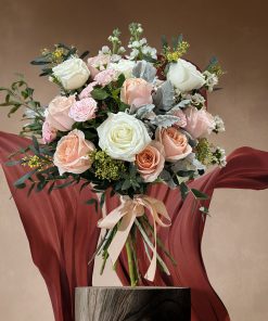 Whimsical Whispers: Blush and Ivory Themed: Blush Halo Bridal Bouquet