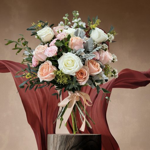 Whimsical Whispers: Blush and Ivory Themed: Blush Halo Bridal Bouquet