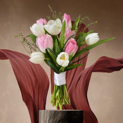 Whimsical Whispers: Blush and Ivory Themed: Blush Tulip Trellis Bridal Bouquet