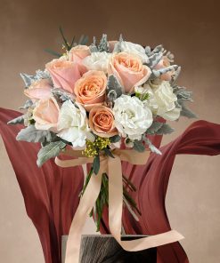Whimsical Whispers: Blush and Ivory Themed: Blushing Bridal Bouquet