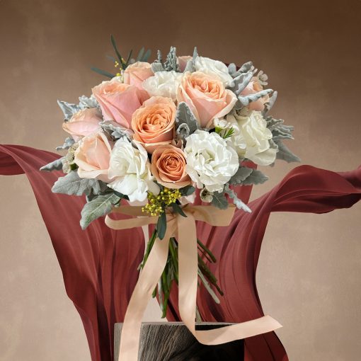 Whimsical Whispers: Blush and Ivory Themed: Blushing Bridal Bouquet