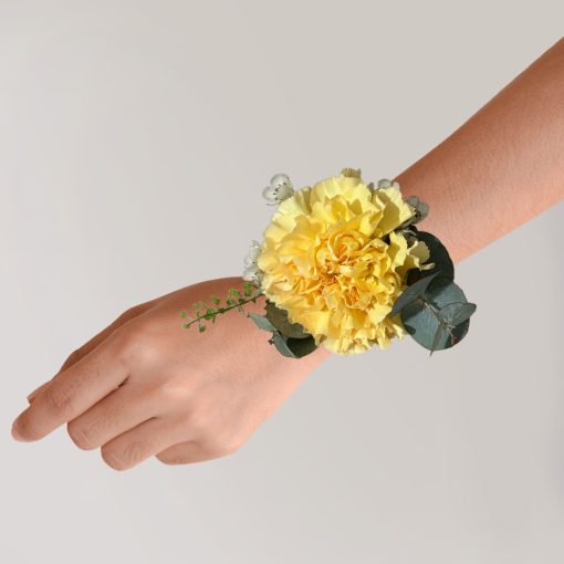 Burgundy and Gold Themed Wrist Corsage