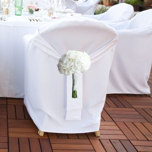 Mystical Meadows: White and Green Bridal Themed Wedding Chair Posy - Image 2
