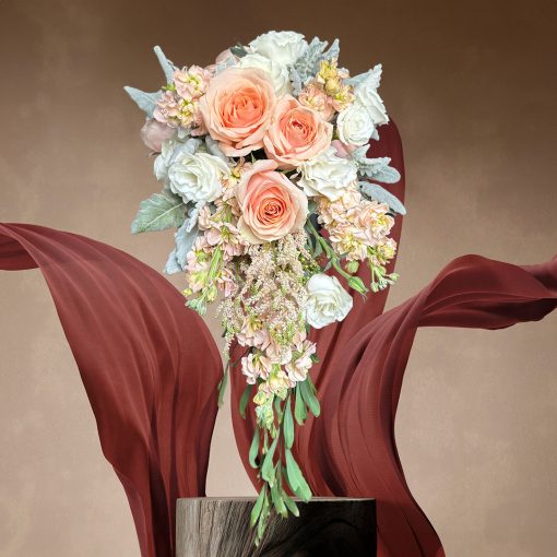 Whimsical Whispers: Blush and Ivory Themed: Blush Halo Bridal Bouquet - Image 5