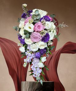 Lavender Lullaby: Lavender and Lilac Themed: Lavender Love Cascade Bridal Bouquet