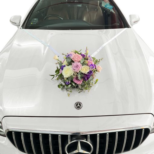 Lavender Lullaby: Lavender and Lilac Themed: Lilac Wonder Bridal Car Arrangement