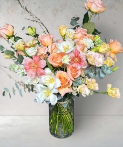 Peach Serenity Whisper Ultra Premium Vase Arrangement - Vase