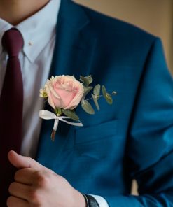 Whimsical Whispers: Blush and Ivory Bridal Themed Boutonniere