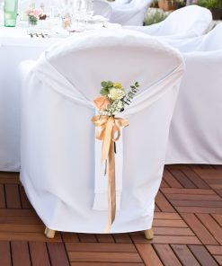 Whimsical Whispers: Blush and Ivory Bridal Themed Wedding Chair Posy