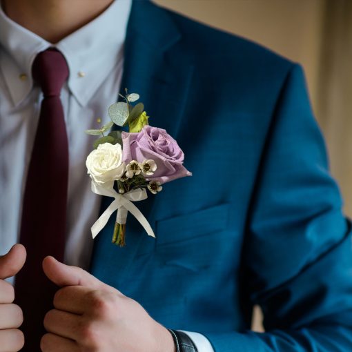 Lavender Lullaby: Lavender and Lilac Bridal Themed Boutonniere - Image 3