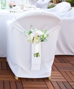 Mystical Meadows: White and Green Bridal Themed Wedding Chair Posy