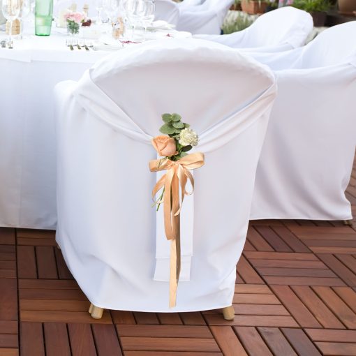 Whimsical Whispers: Blush and Ivory Bridal Themed Wedding Chair Posy - Image 2