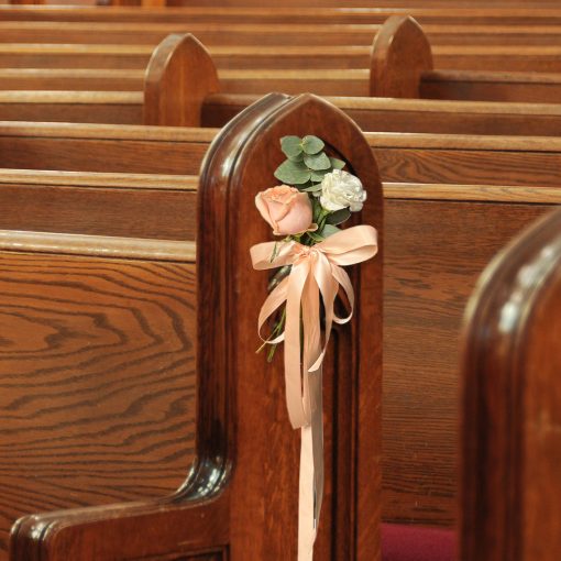 Whimsical Whispers: Blush and Ivory Themed Wedding Pew - Image 2