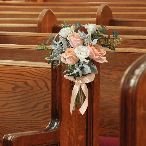 Whimsical Whispers: Blush and Ivory Themed Wedding Pew - Image 3