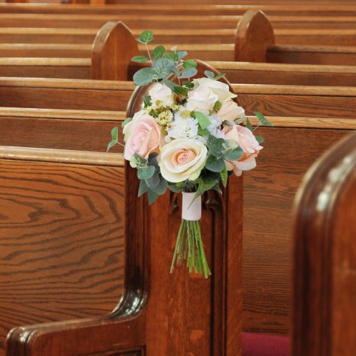 Whimsical Whispers: Blush and Ivory Themed Wedding Pew - Image 4