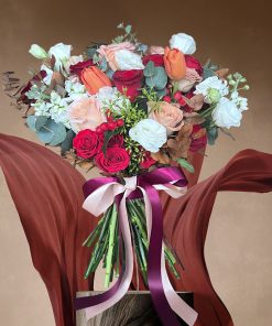 Burgundy and Gold Themed: Golden Burgundy Bliss Bridal Bouquet