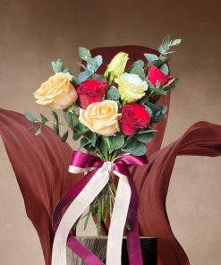 Burgundy and Gold Themed Bridesmaid Bouquet