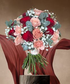 Burgundy and Gold Themed: Royal Elegance Bridal Bouquet