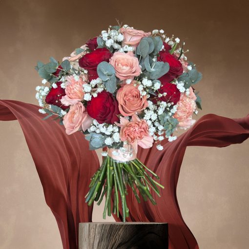 Burgundy and Gold Themed: Royal Elegance Bridal Bouquet